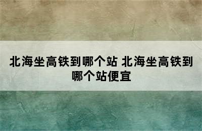 北海坐高铁到哪个站 北海坐高铁到哪个站便宜